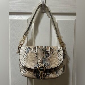 NWT Saddle Shoulder Bag Color: Blue Snake